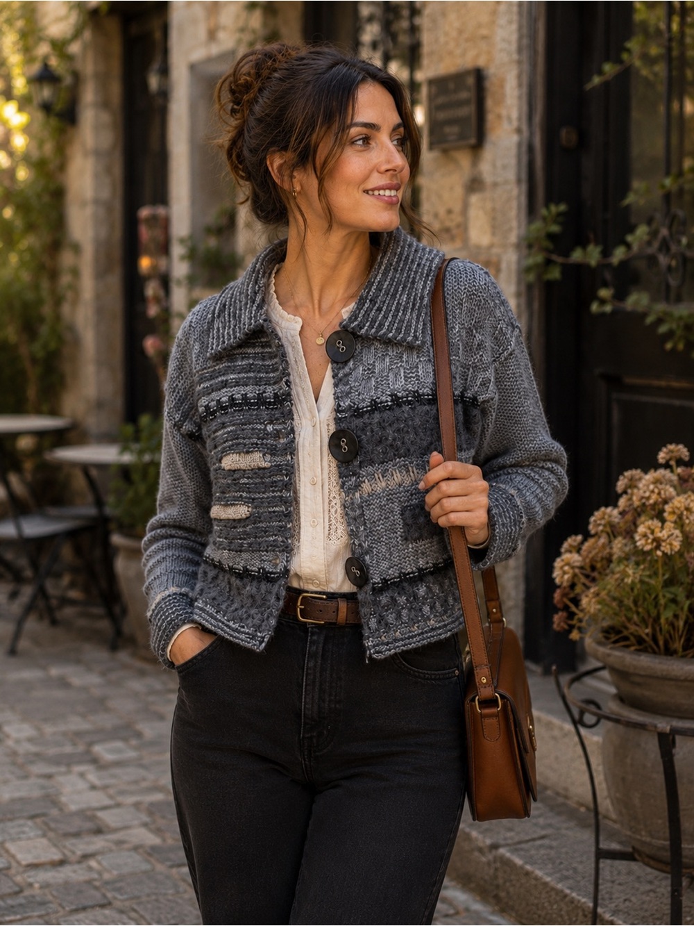 SKOVHUUS Danish mohair blend cardigan sweater, S.